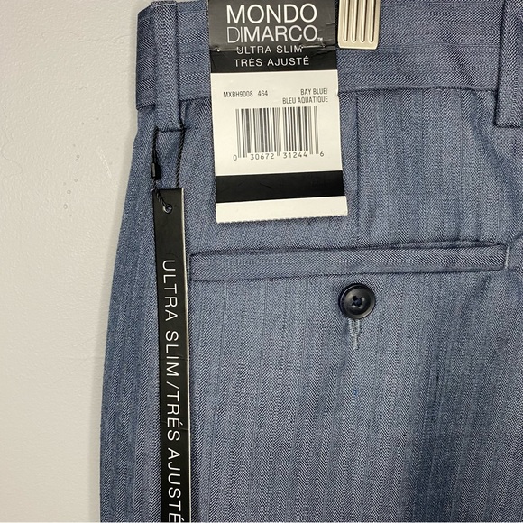 [32] Mondo Di Marco Ultra Slim Dress Pants | Blue - Picture 4 of 9
